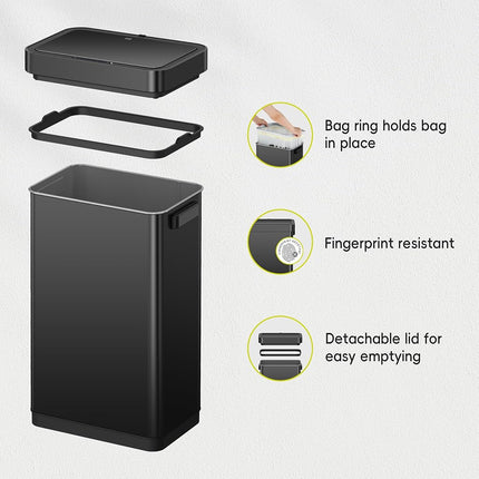 EKO Kitchen Automatic Sensor Rubbish Bin, 50L, Matte Black