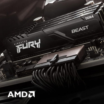 Kingston FURY Beast 16GB (2x8GB) 3200MHz DDR4 CL16 Desktop Memory Kit of 2 KF432C16BBK2/16
