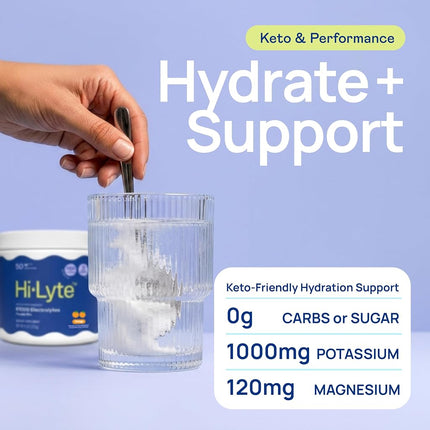 Keto K1000 Polvo de Electrolitos | Aumenta la Energía y Alivia los Calambres en las Piernas | Sin Maltodextrina ni Azúcar | Naranja, Sabor a Stevia Más Suave | 50 Porciones