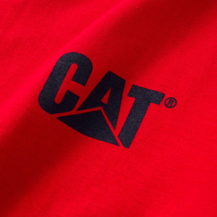 T-shirts Caterpillar Hommes Trademark avec Col Côte à Mémoire de Forme, Spandex, Encolure sans Étiquette et Logo Cat sur la Poitrine Gauche, Bleu Sarcelle Chiné, Taille M