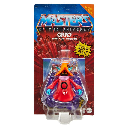 Masters of the Universe Origins Action Figure Orko Collectible, 5.5 Inch MOTU Wizard of Eternia Toy on Clear Stand & Base, 7 Posable Joints
