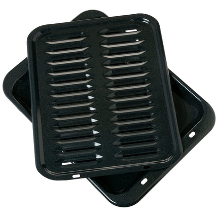 GE Lighting Large Broiler Pan and Rack, 12-3/4 x 1