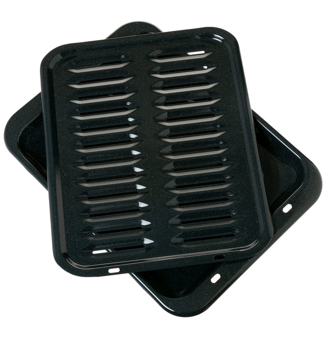 GE Lighting Large Broiler Pan and Rack, 12-3/4 x 1