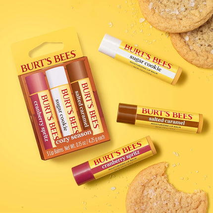 Burt's Bees Cozy Season Lip Balm Set, Natural Origin Lip Care, 3 Tubes, 0.15 oz.