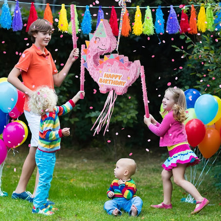 VinTS Dinosaur Piñata, Dino Piñata with Blindfold Bat for Party,Pink