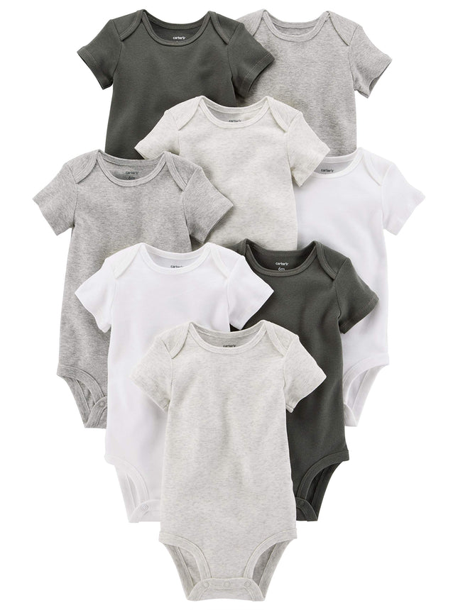 Carter's Baby 8-Pack Short Sleeve Bodysuits, White