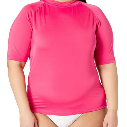 Kanu Surf womensPlus-Size UPF 50+ Active Rashguard & Workout Top Rash Guard Shirt - Red - 1X