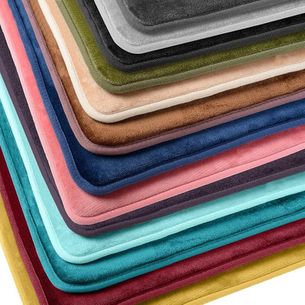 Tapis de bain Clara Clark, tapis de bain ultra doux et moelleux, antidérapant, en velours à mémoire de forme, 50 x 80 cm, argent uni