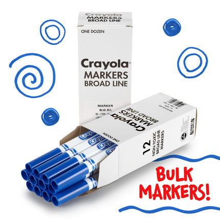 Crayola Rotuladores Originales a Granel, 12 unidades, Azules