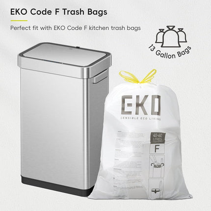 EKO Deluxe Mirage-T 50L Automatic Sensor Kitchen Bin, Stainless Steel Rubbish Bin with Handle, Deodorizer Compartment, Touchless Motion Sensor, Soft-Close & Stay-Open Lid, Rectangular for Home