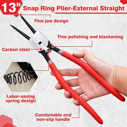 LEONTOOL 13-Inch Snap Ring Plier Heavy Duty External Straight Jaw