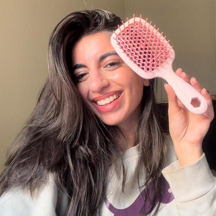 FHI HEAT UNbrush and UNbrush MINI Wet & Dry Vented Detangling Hair Brush, Peony Light Pink