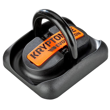 Kryptonite Evolution Ground Anchor, anclaje de seguridad antirrobo para suelo o pared para motocicletas, bicicletas y e-bikes, grillete oscilante de acero endurecido de alta resistencia, negro