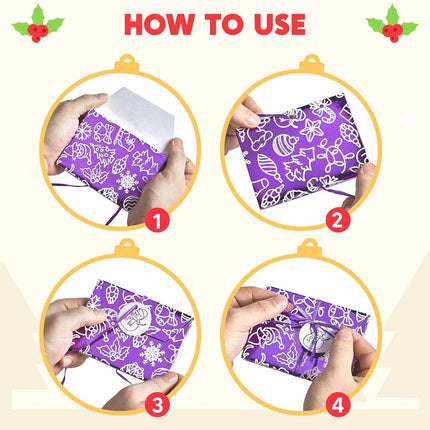 JOYIN 12PCS Gift Card Boxes Holder Unique for Christmas, Christmas Fancy Foil Gift Card Boxes with Ribbon, 4.5" x 3.25" x 0.4" Decorative Wrapped Envelopes, 12 Design Holiday Xmas Party Present Decor