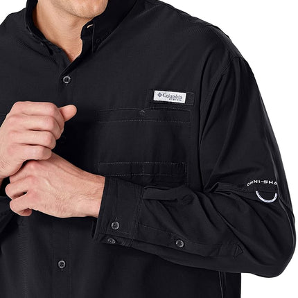 Columbia Men's Plus Tamiami II Long Sleeve Shirt, Black - Large