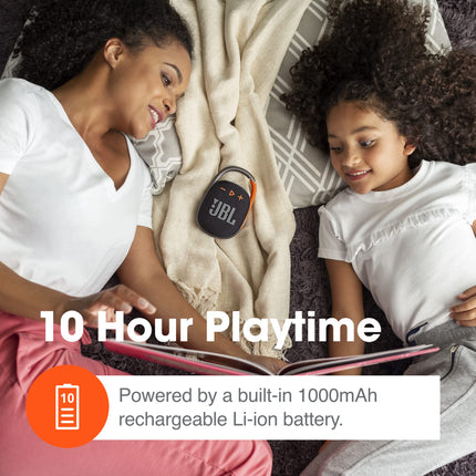 JBL Clip 4, Naranja - Altavoz portátil Bluetooth 5.1 - Hasta 10 horas de reproducción - Resistente al agua y al polvo - Incluye cancelación de ruido y altavoz antieco