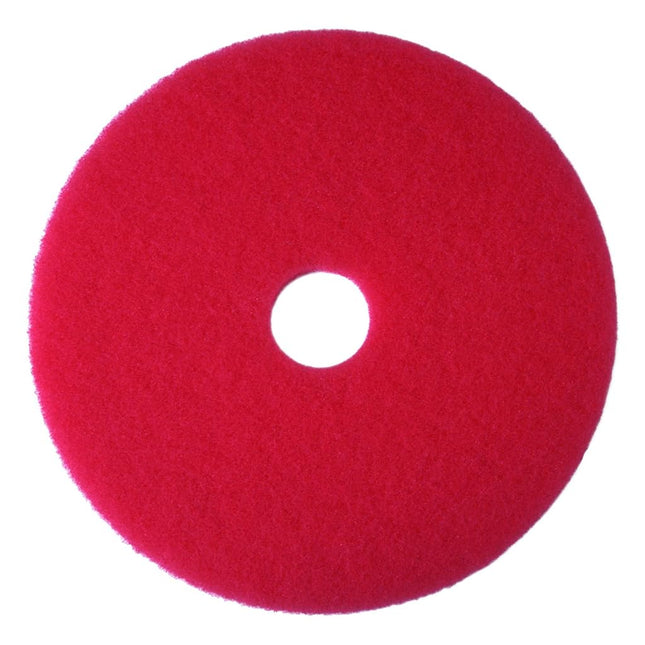 3M Floor Buffer Pad - 16 inch - Red 5100 - 5 Pads per case - Commerical Buffing