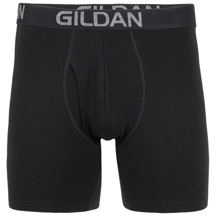 Gildan Mens Cotton Stretch Boxer Briefs, Multipack, Blk/Heather Navy/Stripe/Heather Red (5-pack), L