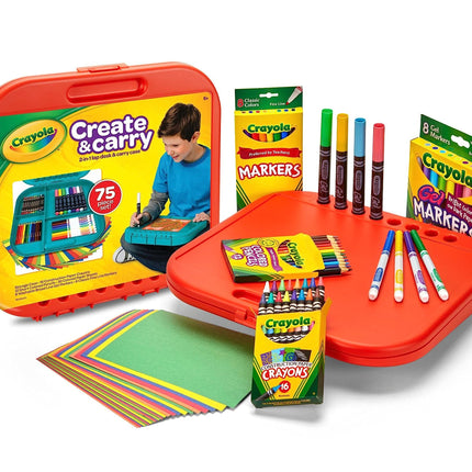 Juego de arte Create 'N Carry de Crayola, 75 piezas, regalo de arte para niños, de 5 años en adelante