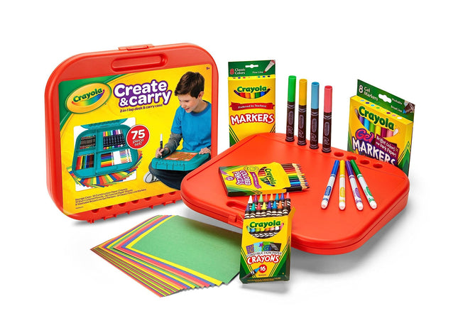 Juego de arte Create 'N Carry de Crayola, 75 piezas, regalo de arte para niños, de 5 años en adelante