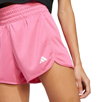 adidas Women's Pacer Essentials Knit High-Rise Training Shorts, Pink Fusion/White, XXS / 5L