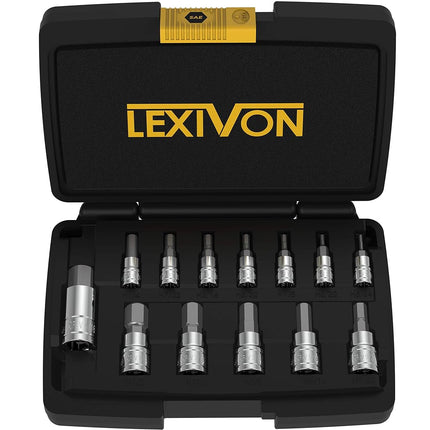 LEXIVON HEX Bit Socket Set, Premium S2 Alloy Steel
