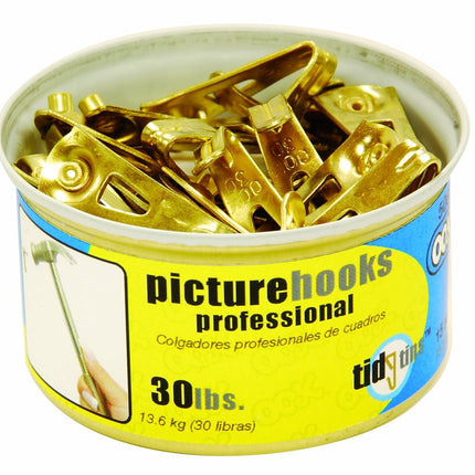 OOK 50671 Professional Picture Hangers, Art Hangers, Padded, Reusable Picture Hooks, 30lb (15 Set), Gold