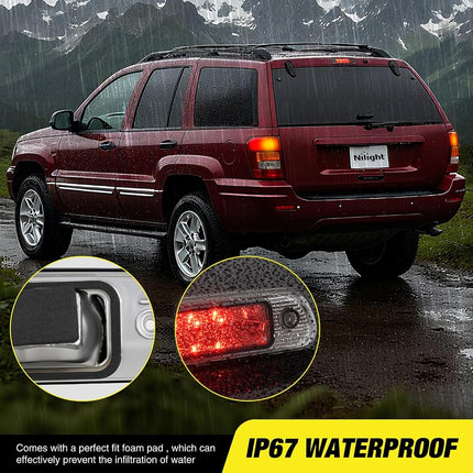 Nilight Third Brake Light Tail High Mount 3rd Stop Lights Smoked Lens Compatible with Jeep Cherokee 1999 2000 2001 2002 2003 2004 Van SUV Rear Center Cab Lamp