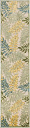 Nourison Aloha Indoor/Outdoor Green Multicolor 2'3" x 8' Area Rug, Easy Cleaning, Non Shedding, Bed Room, Living Room, Dining Room, Backyard, Patio, Deck (2x8)