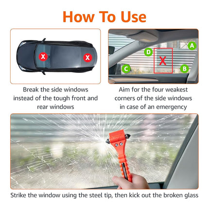Amazon Basics Emergency Seat Belt Cutter and Window Hammer - 2-Pack
