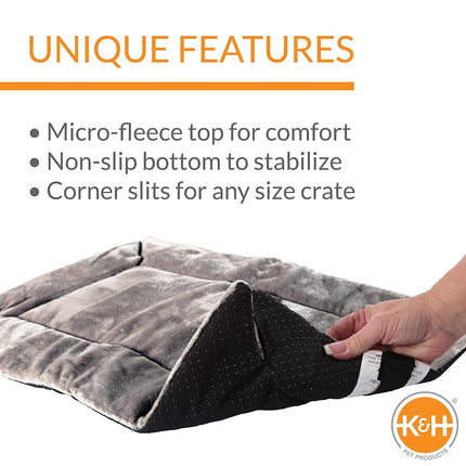K&H Manufacturing Self-Warming Pet Crate Pad, 14-Inch by 22-Inch, Gray