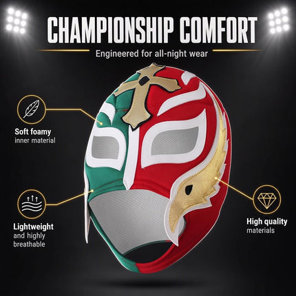 REY MISTERIO Lucha Libre Wrestling Mask (PRO - Fit) Costume Wear by Make It Count, Medium
