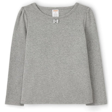 Gymboree Girls and Toddler Long Sleeve Basic Layering Shirt, Heather Grey, 7