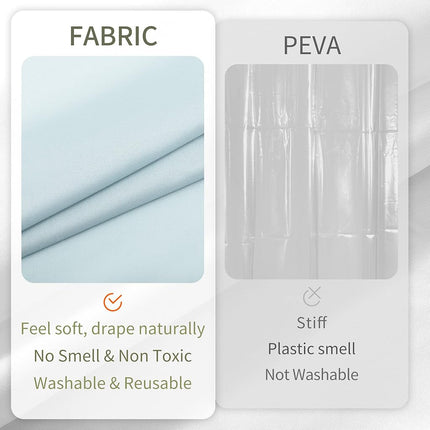 ALYVIA SPRING Extra Long Waterproof Fabric Shower Curtain Liner Blue, 72x84