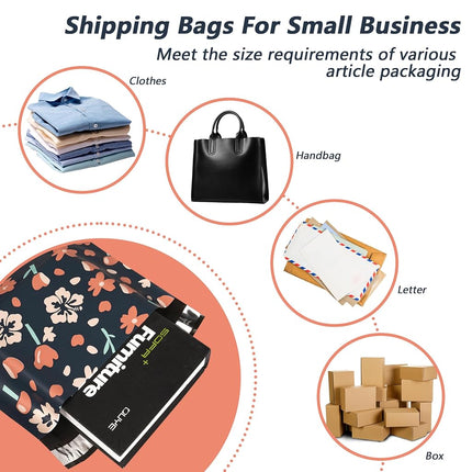Poly Mailers 10x13 Inch, 100 Pack, Black Tulip Self-Seal Shipping Bags
