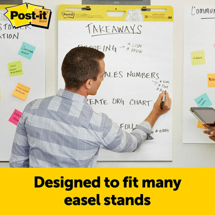 Post-it Super Sticky Self Stick Wall Pad Meeting Chart 566 White 58.4 cm x 50.8 cm 20 Sheets/Pad 2 Pads/Pack 100% PEFC SGSCH-PEFC-COC-110078