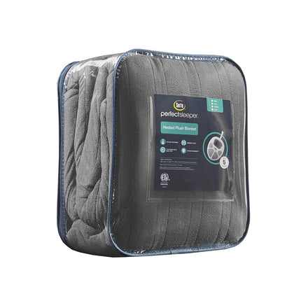 Couverture chauffante électrique réversible Serta polaire et Sherpa, chauffage rapide, minuterie d'arrêt automatique, plusieurs réglages de chaleur, certifiée ETL, lavable en machine, gris, double, 213 x 157 cm
