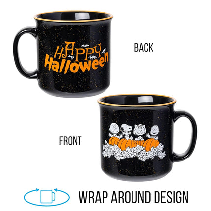 Taza de cerámica Silver Buffalo Peanuts Happy Halloween Group Pumpkin Patch de 20 oz para campista