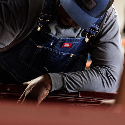 Peto y monos de trabajo Dickies Big-Tall para hombre, Índigo Rígido, 52W x 30L US