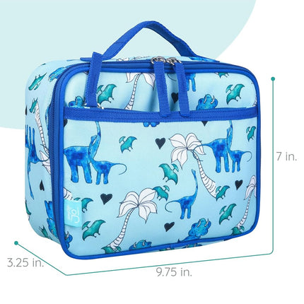 Wildkin JumpOff Jo Insulated Lunch Box – Durable, Reusable for Kids – Blue Dino