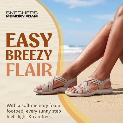 Skechers Women's Reggae Slim-Simply Stretch Sport Sandal, Natural Grey, 6 UK