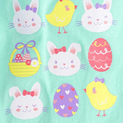 The Children's Place Baby Girls' and Toddler All Holidays,Birthdays Short Sleeve Graphic T-Shirts, Bunny Eggs, 4T
