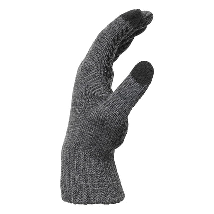 Cole Haan Knit Grey Winter Gloves for Men, Size Large/XLarge, Lightweight Warm Gloves with Touchscreen Thumb and Index Finger, Anti-Slip Grip, and Packable Design