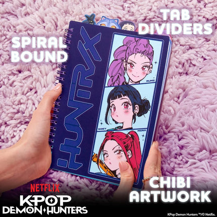 KPop Demon Hunters™ Huntr/x Tab Journal with 80 Lined Pages, Spiral-Bound, Notebook Size 6x8, Official KPop Demon Hunters Merch for K-Pop Fans, Students, Teens