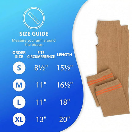 NYOrtho Geri-Sleeves Arm Skin Protectors – Pair of and Washable Protects Sensitive Thin Skin from Tears & Abrasions, Arm - Tan, S (1 Pair)