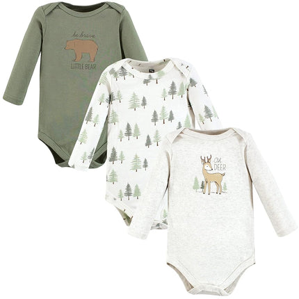 Hudson Baby unisex-baby Bodis de algodón de manga larga, Ciervo del bosque, 12-18 meses