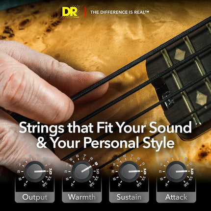 DR Strings BKB-45 BLACK BEAUTIES� - BLACK Coloured Bass Strings: Medium 45-105