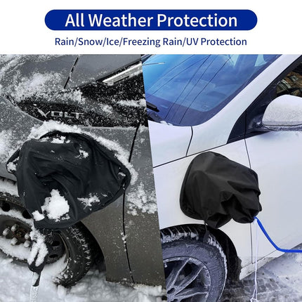 LZSTEC EV Charger Port Cover, Electric Car Charger Plug Cover, Outdoor Waterproof Winter Snow Rain UV All-Weather Protection, Magnetic Attachment, Suitable for Steel-Bodied Electric Vehicles