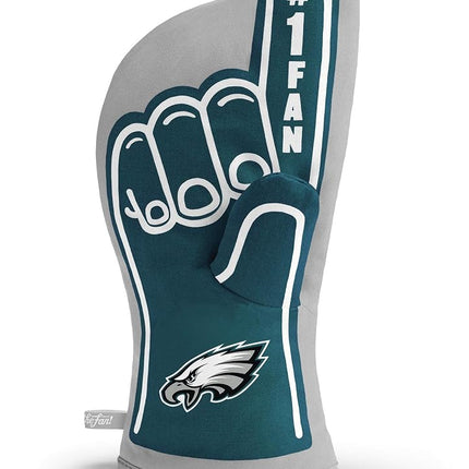 YouTheFan Philadelphia Eagles Team Logo Oven Mitt, 100% Cotton, 13.25" x 6.5" Hand, Team Color