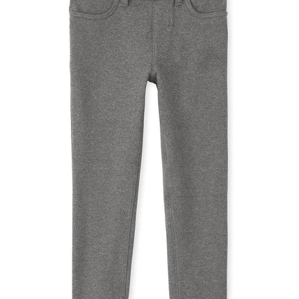 The Children's Place Jeggings de punto Ponte para niña, Gris jaspeado oscuro, 12